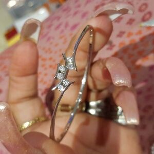 NEW AUTHENTIC GENUINE SOLID STERLING SILVER CZ WEDDING BRACELET BANGLE GIFT 🎁